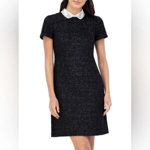 Eliza J Embellished Boucle Shift Minidress Size 16